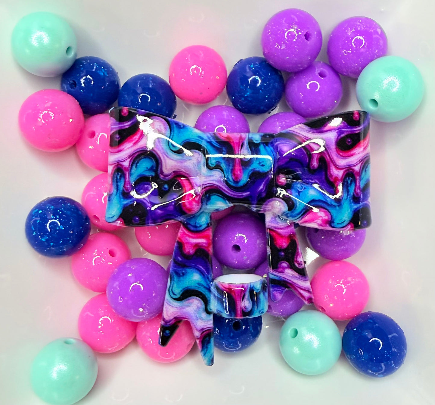 Liquid Midnight Melt strawtopper bow •Exclusive•