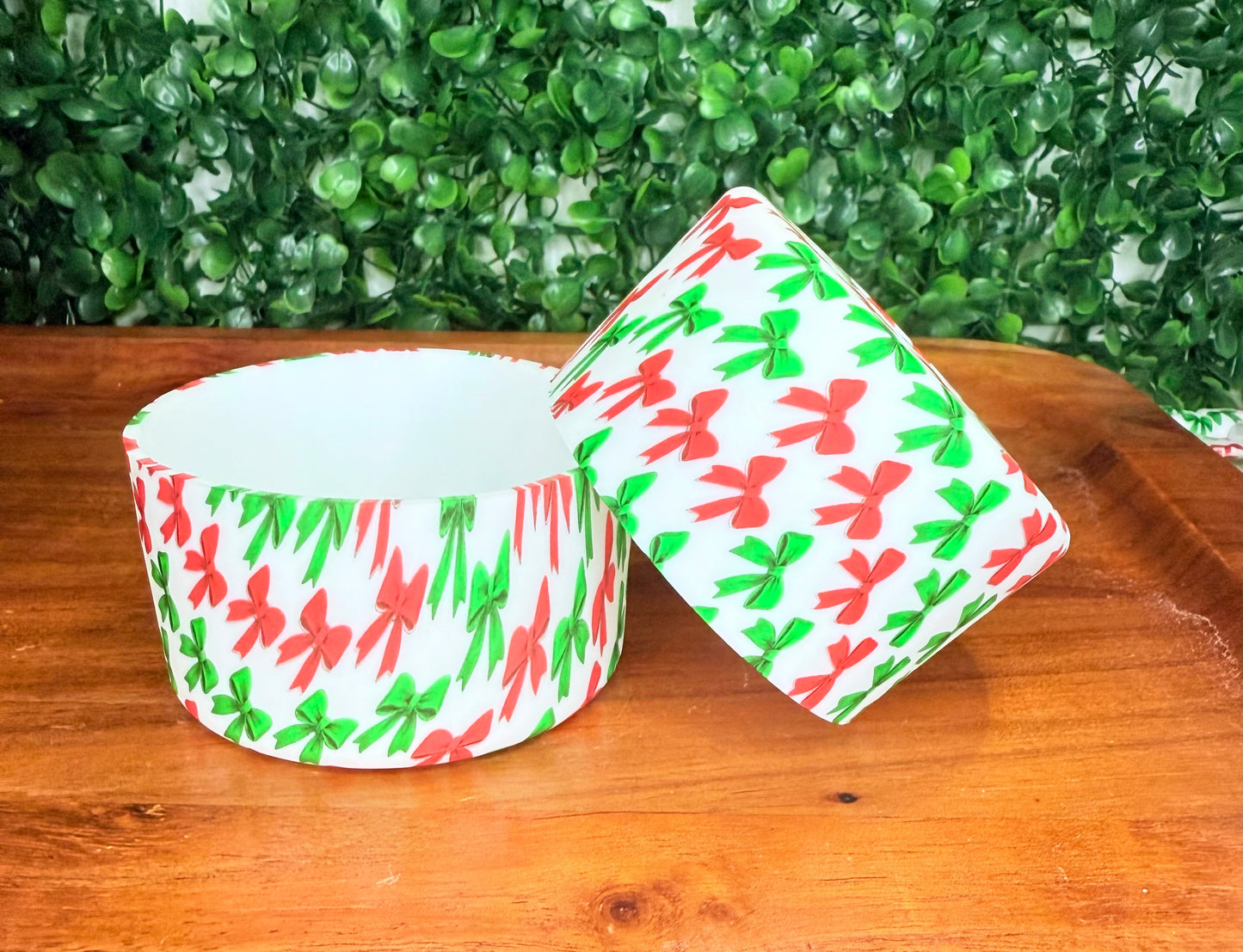 Christmas ribbon bow tumbler boots