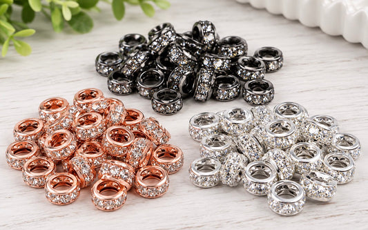 12mm Silver rhinestone spacer [Multiple colors]