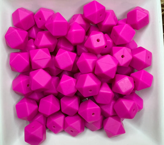 14mm Fuchsia hexagon