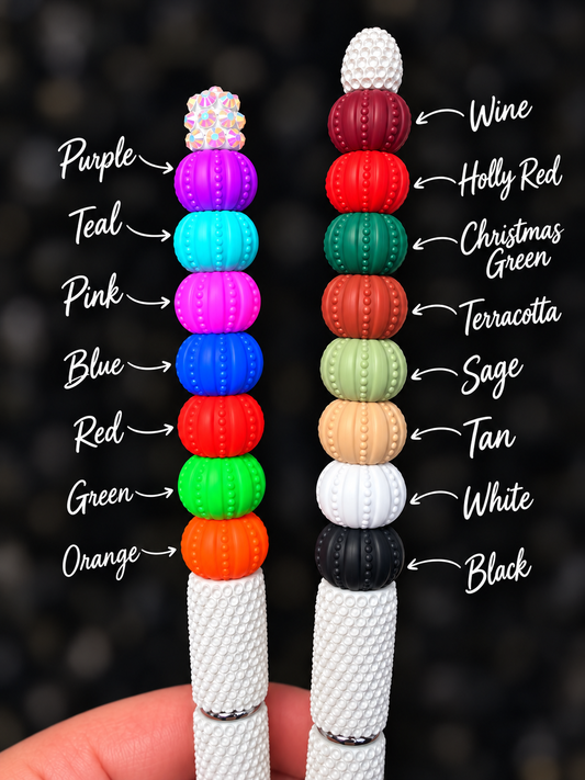 15mm Embossed silicone beads •Exclusive•