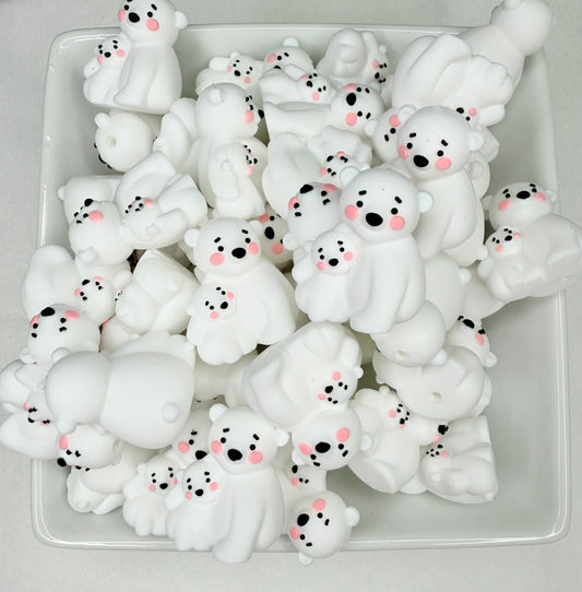 3D Polar bear mama and baby Focal