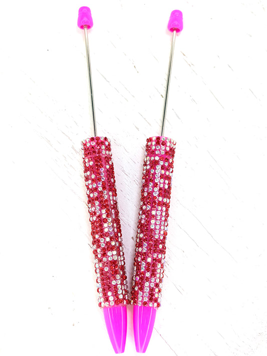 Dazzle Pink rhinestone beadable pen