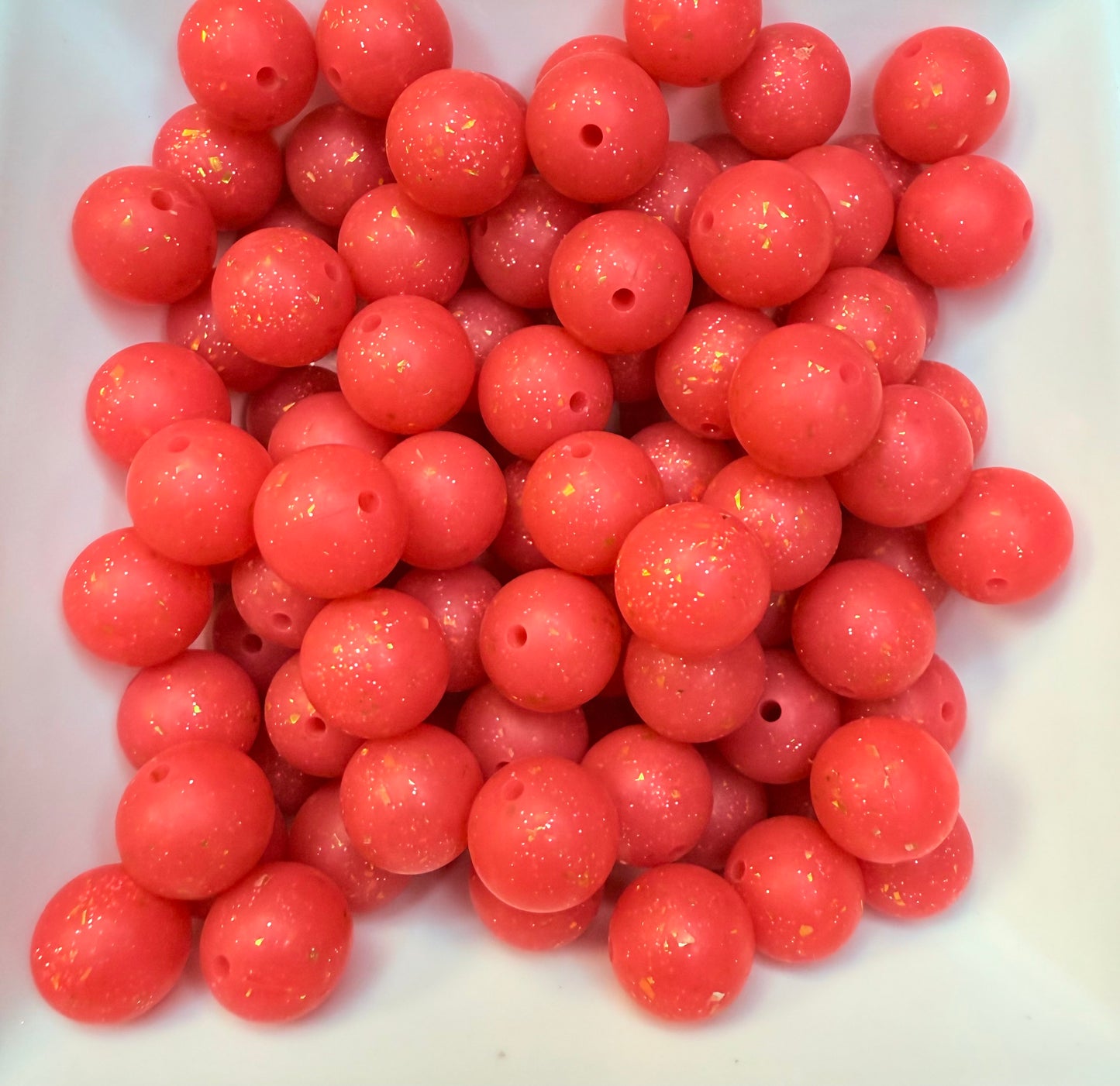 15mm Chunky Glitter silicone beads