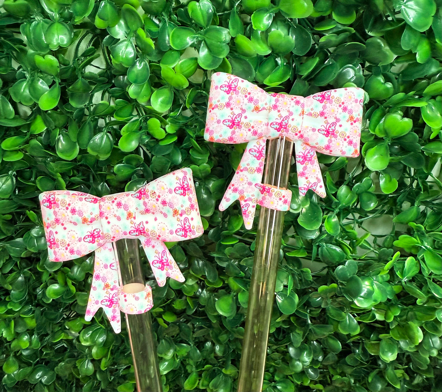 Butterfly Bloom strawtopper bow