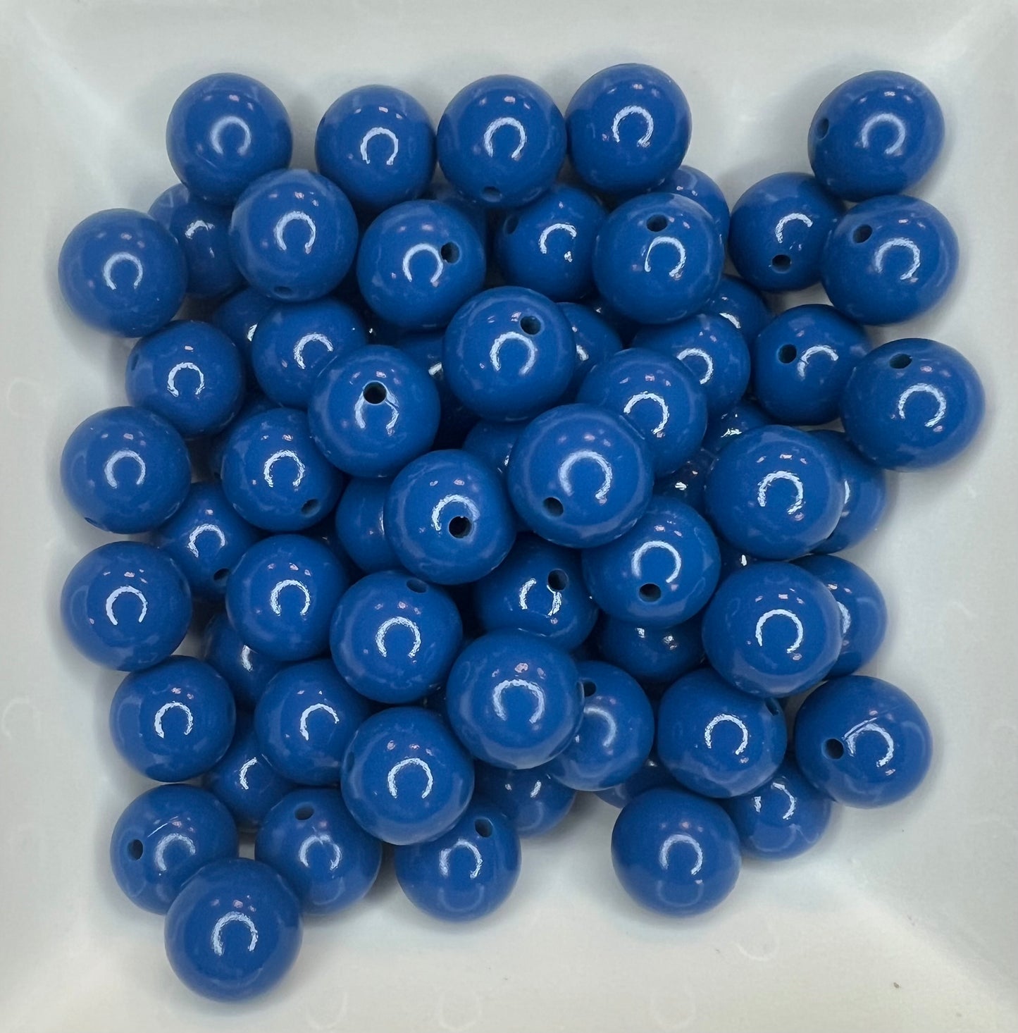 15mm liquid Denim blue bead