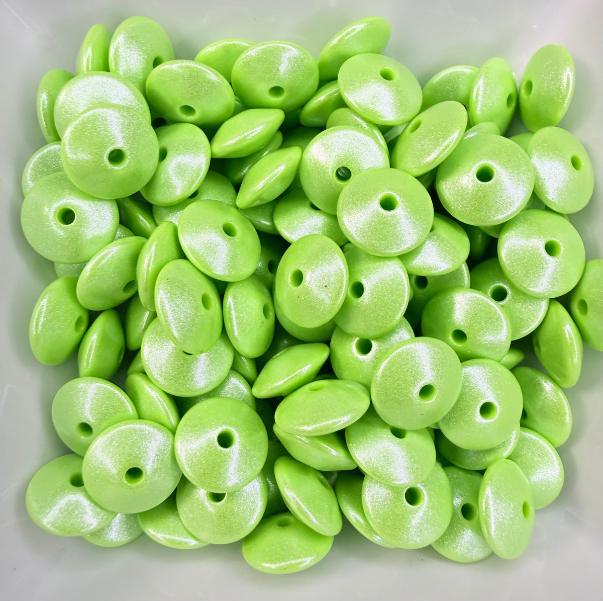 15mm Opal silicone lentils (pack of 5 each - Christmas mix is 15 each)