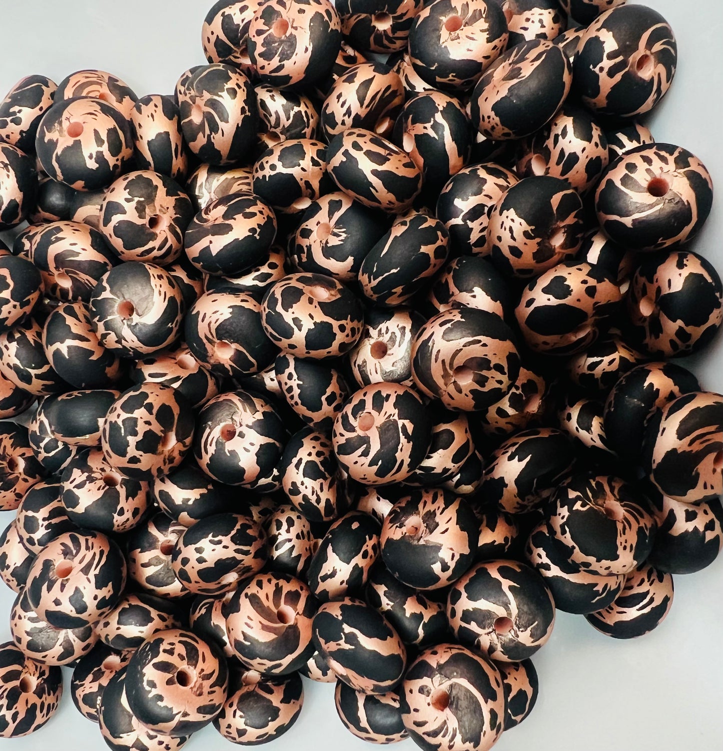 14mm Abacus Rose gold cow hide (pack of 5)