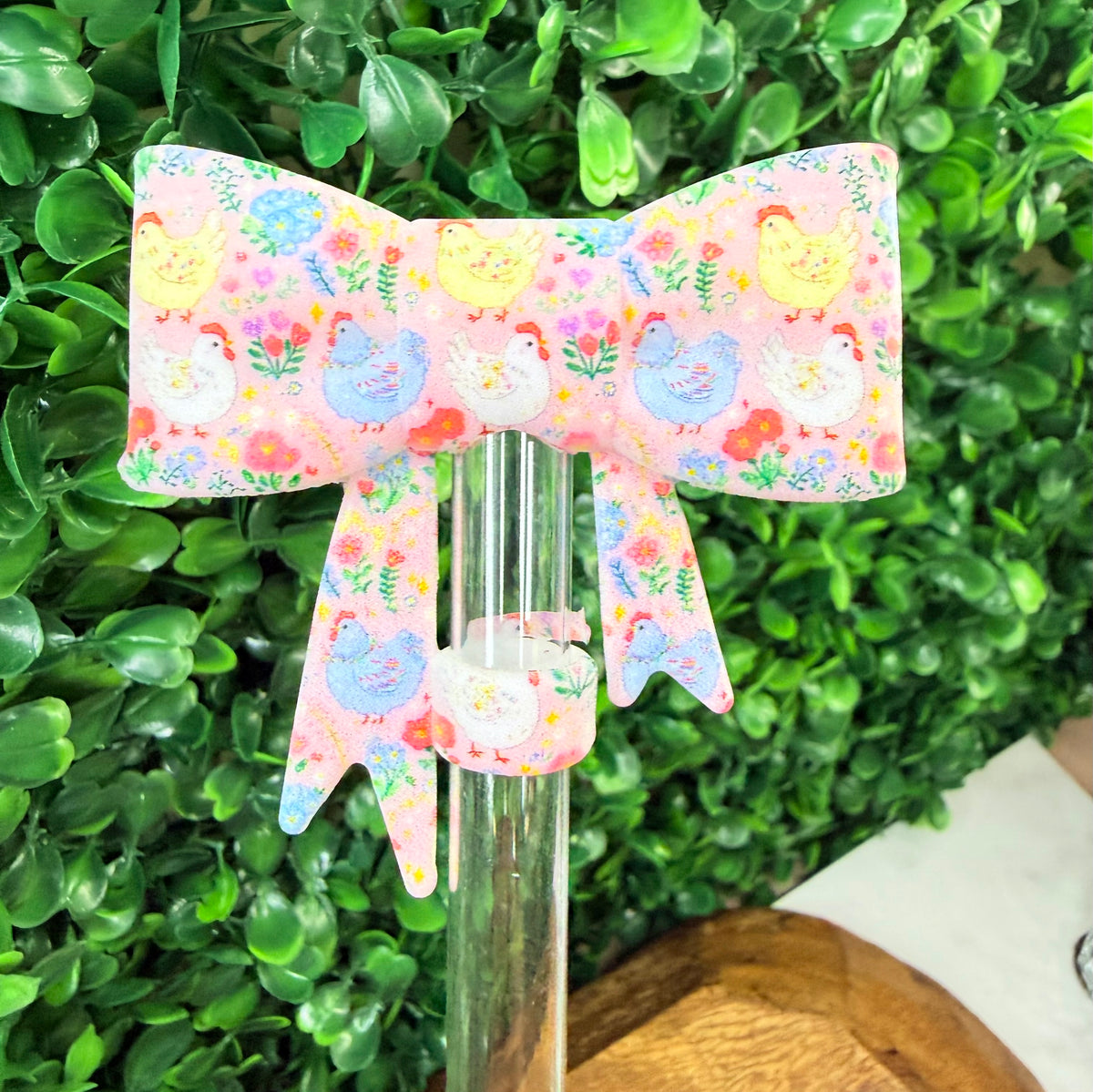 Wildflower Hens strawtopper bows •Exclusive•