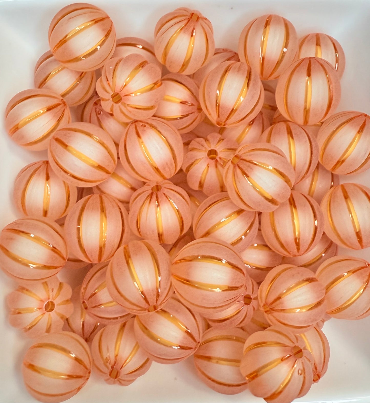 20mm Frosted stripe acrylic beads