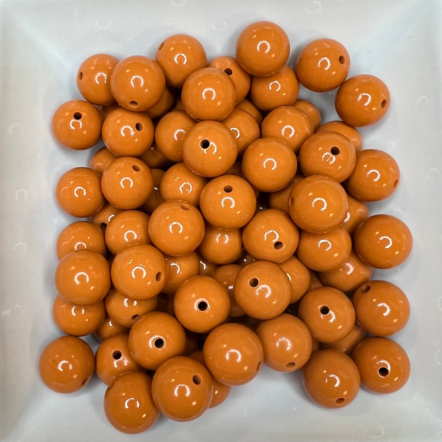 15mm Liquid Rust orange bead