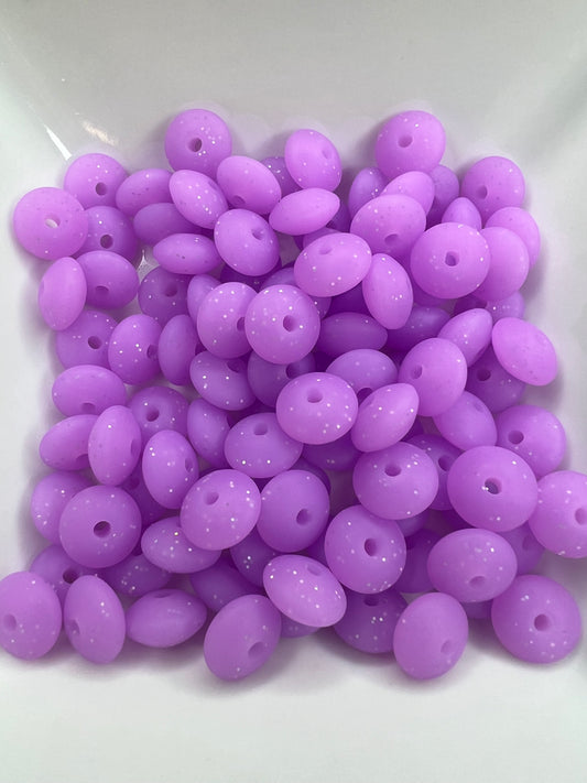 12mm Sparkle purple lentils