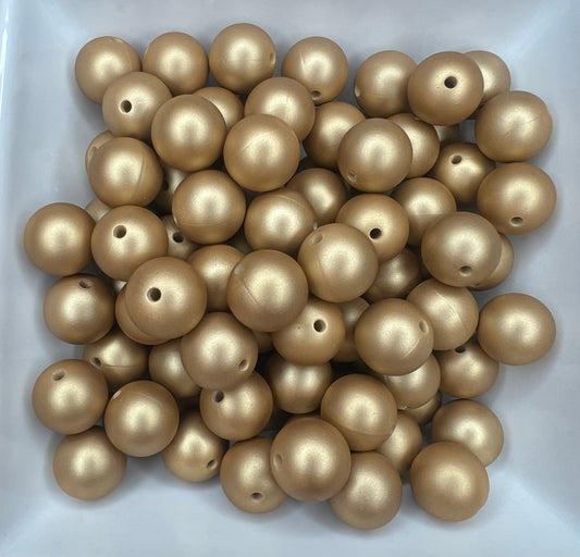 15mm metallic gold bead