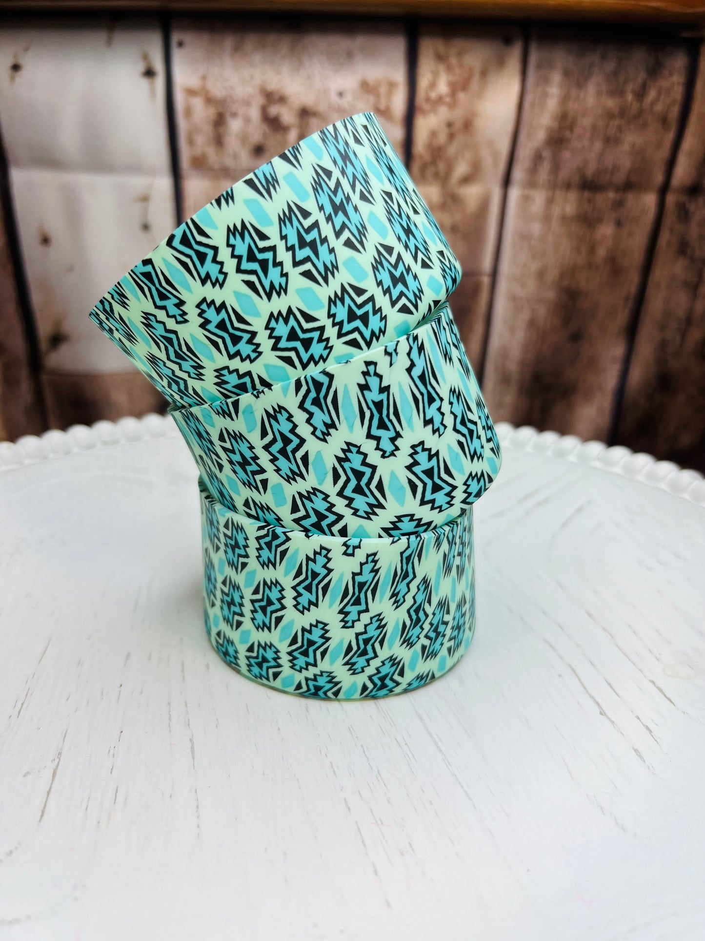 Mint and teal Aztec tumbler boot EXCLUSIVE