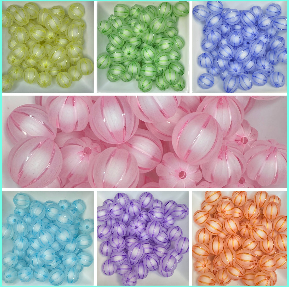 20mm Frosted stripe acrylic beads