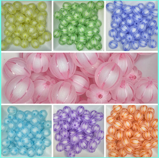 20mm Frosted stripe acrylic beads