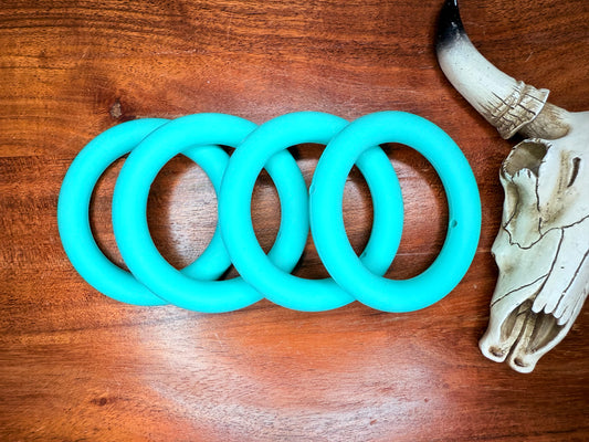 65mm teal silicone rings
