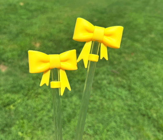 Yellow strawtopper bow