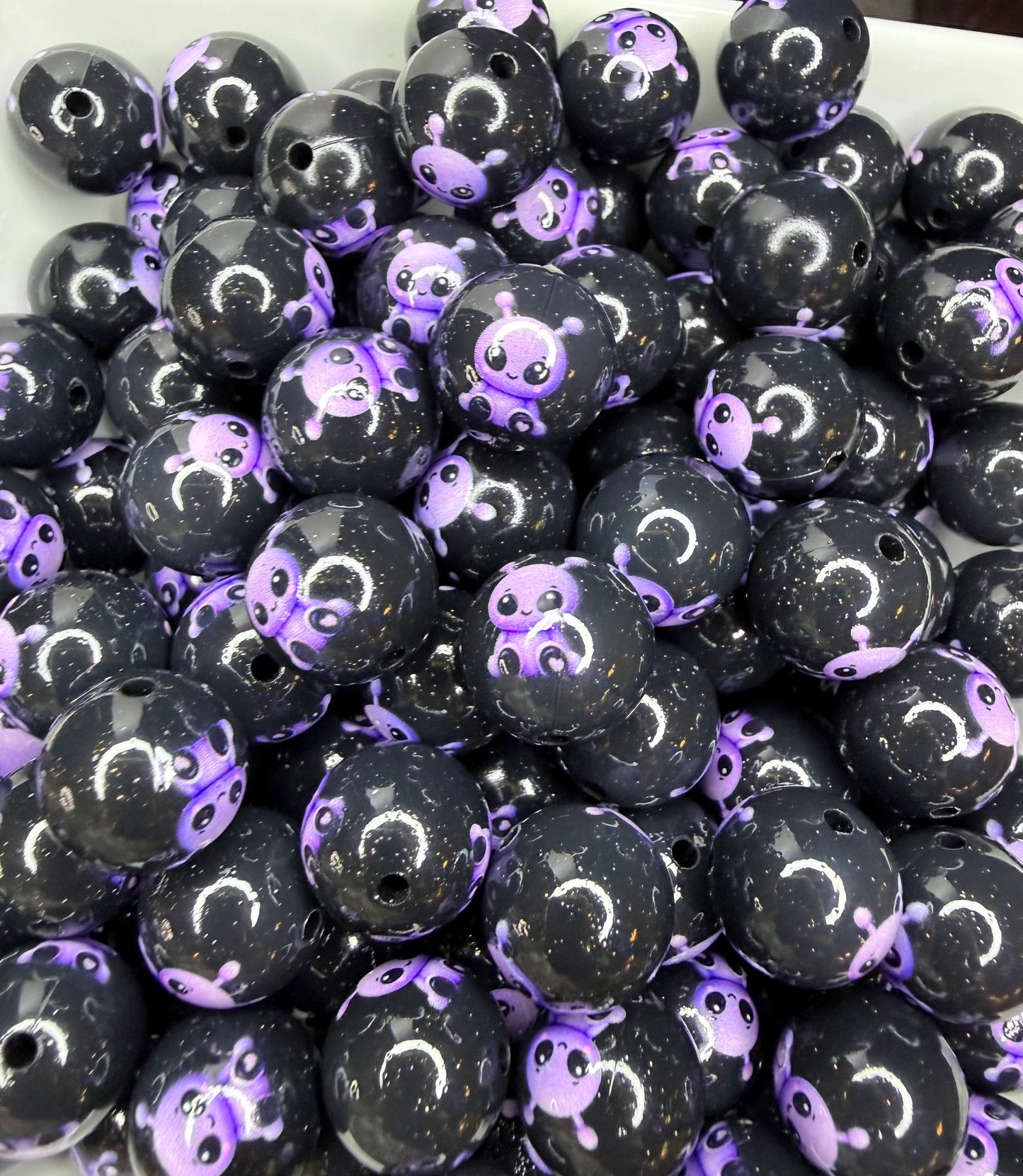15mm Liquid Cosmic cutie printed beads (pack of 5) •Exclusive collab•