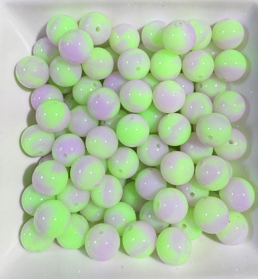 15mm Liquid •Glow in the dark• Witches brew swirl silicone beads