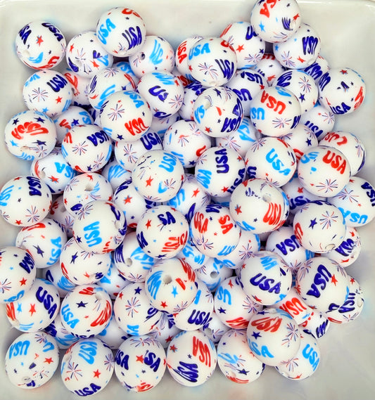 15mm USA silicone beads (pack of 5)
