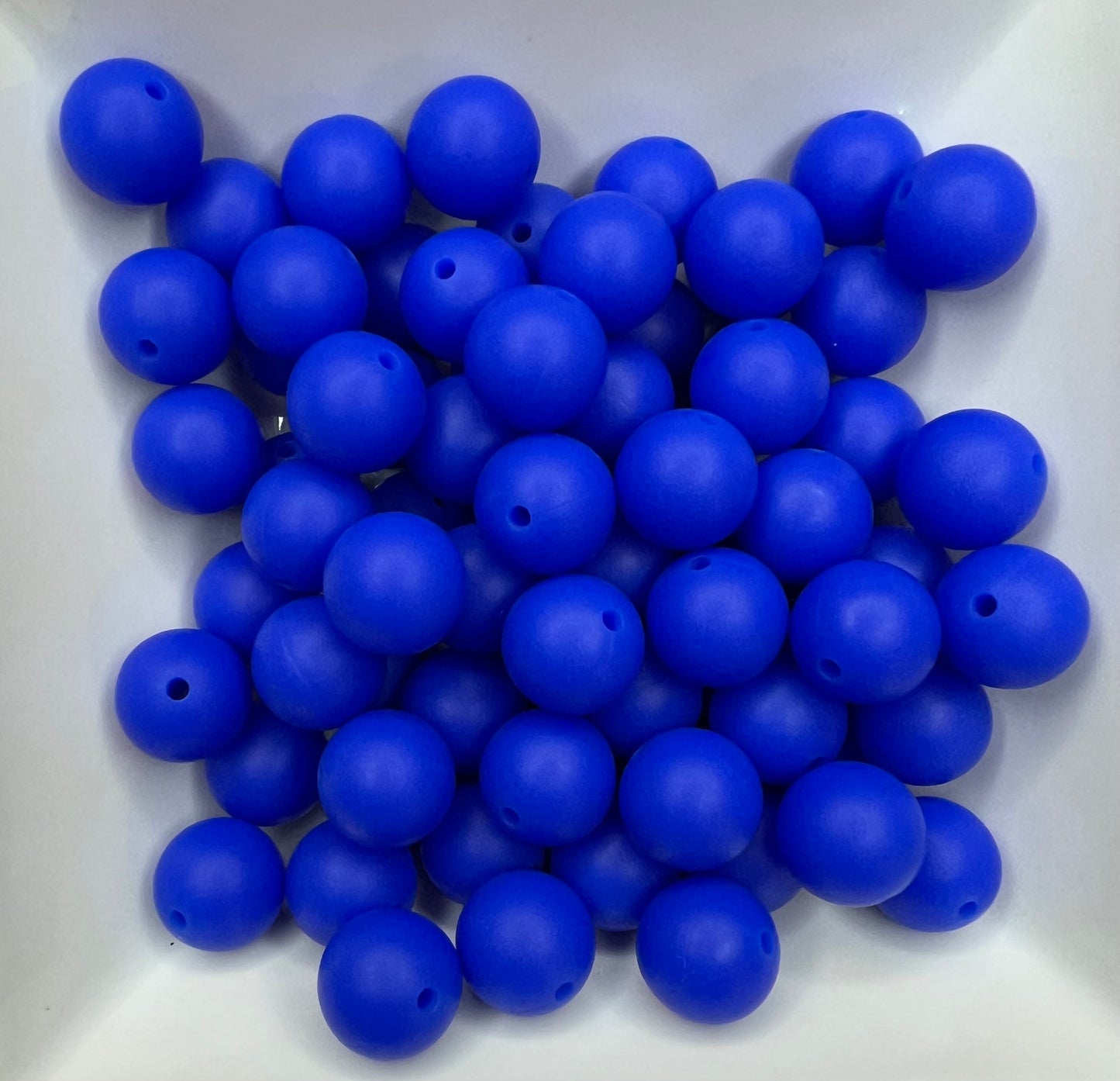 15mm Classic blue silicone bead