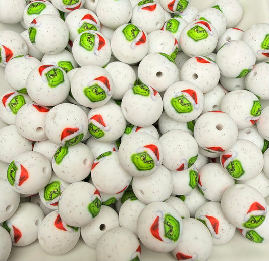 15mm Whoville mean one printed beads (pack of 5) •Exclusive•