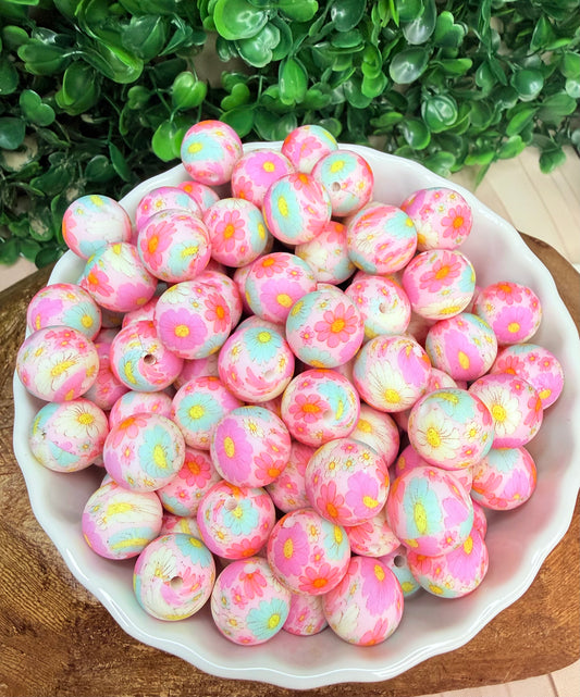 15mm Summer Daisy silicone beads •Exclusive•