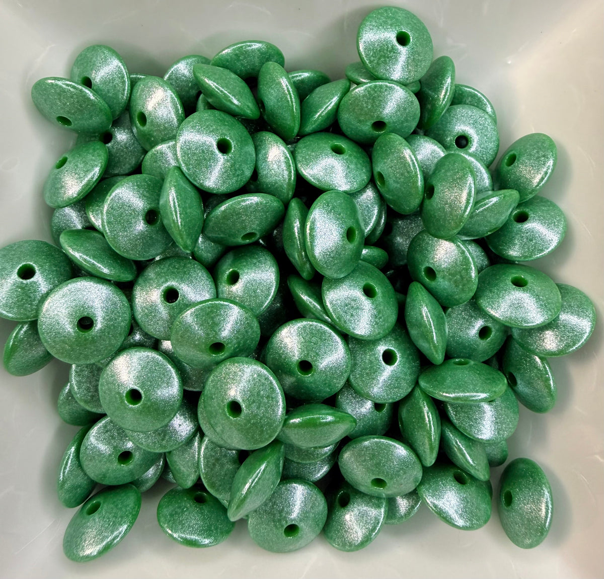 15mm Opal silicone lentils (pack of 5 each - Christmas mix is 15 each)