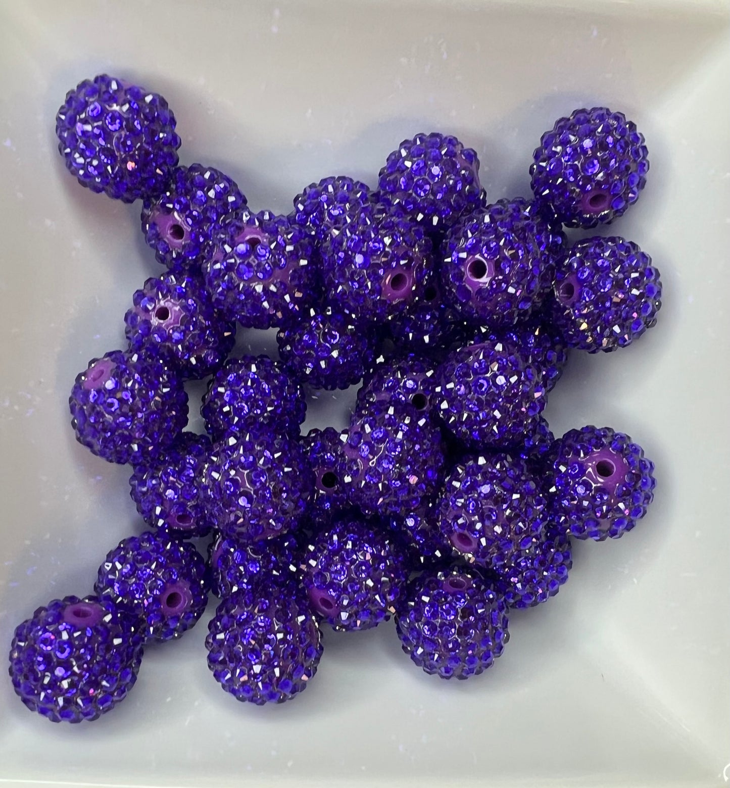 20mm Classic Purple Rhinestone acrylic bead