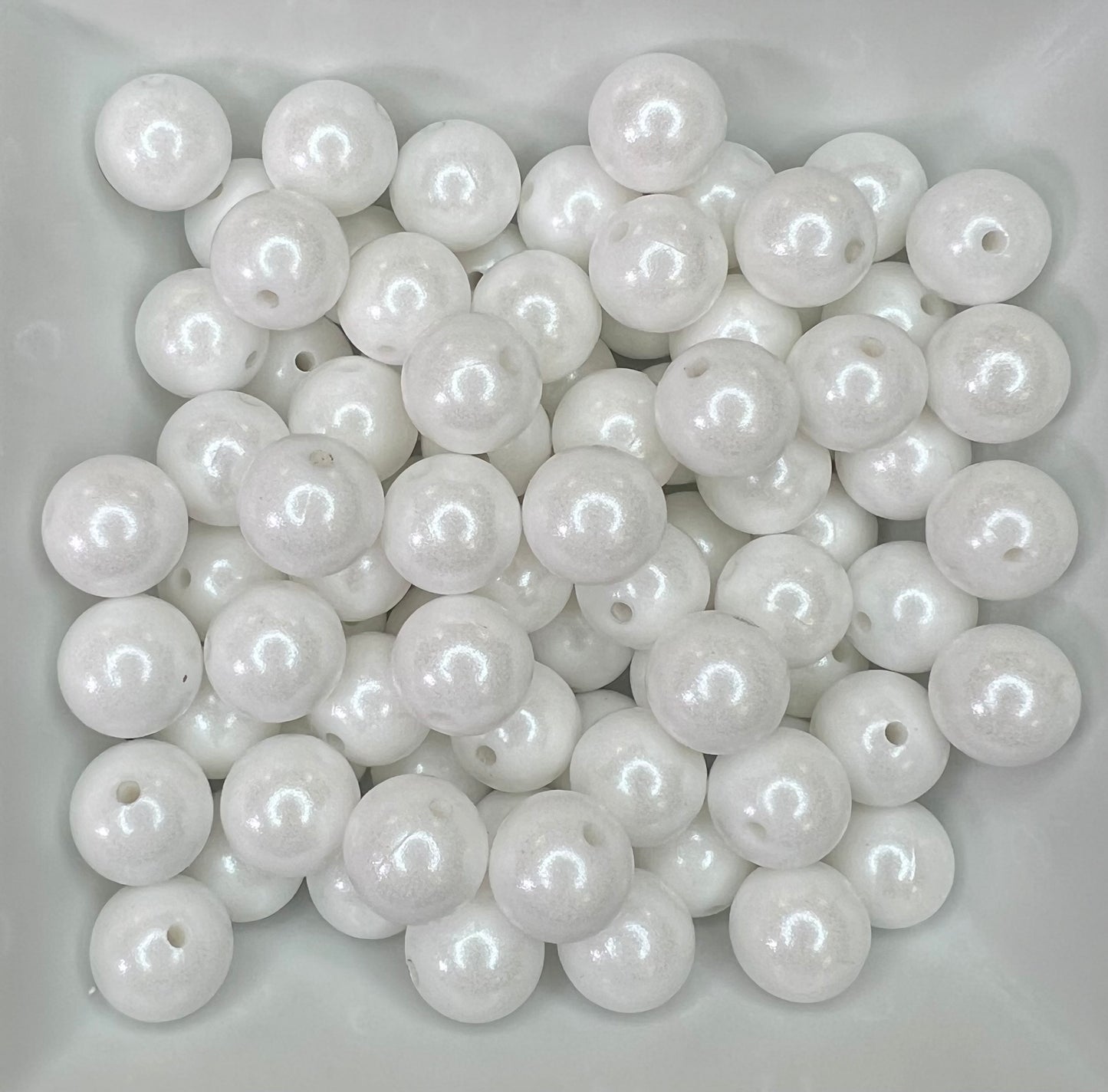 15mm White Opal bead