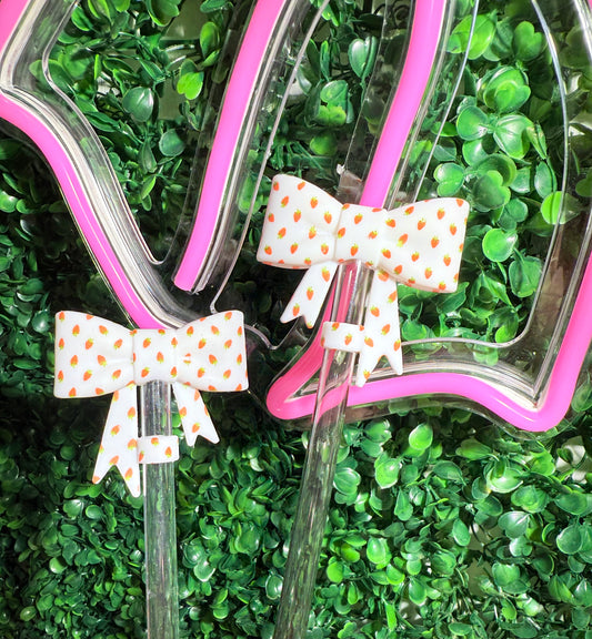 Dainty Strawberry 🍓 Strawtopper bow EXCLUSIVE
