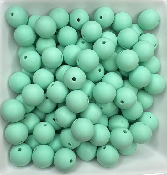 15mm Mint silicone bead