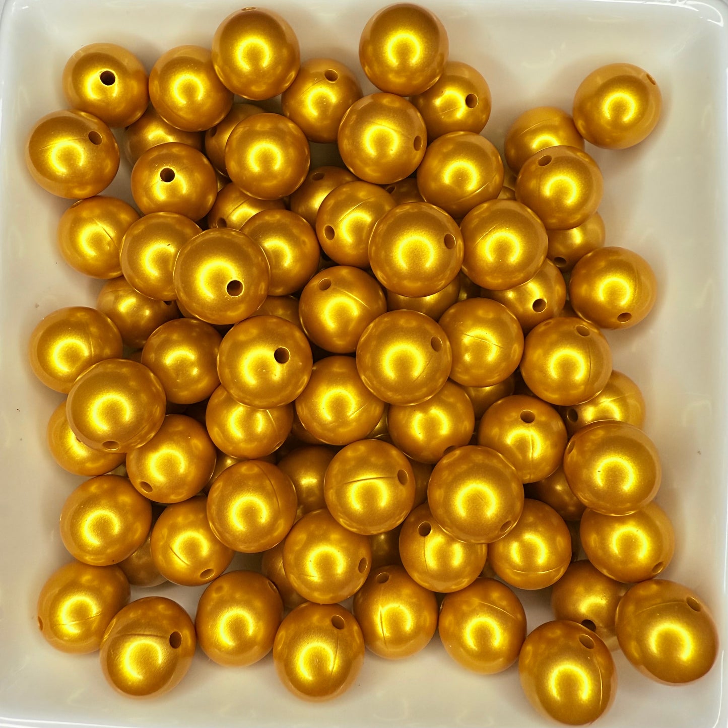 15mm Metallic Gold silicone beads