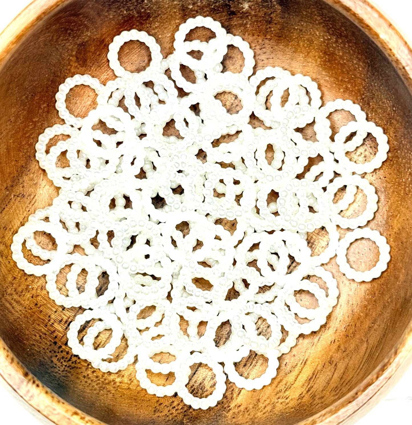 12mm white pearl spacers (pack of 5)