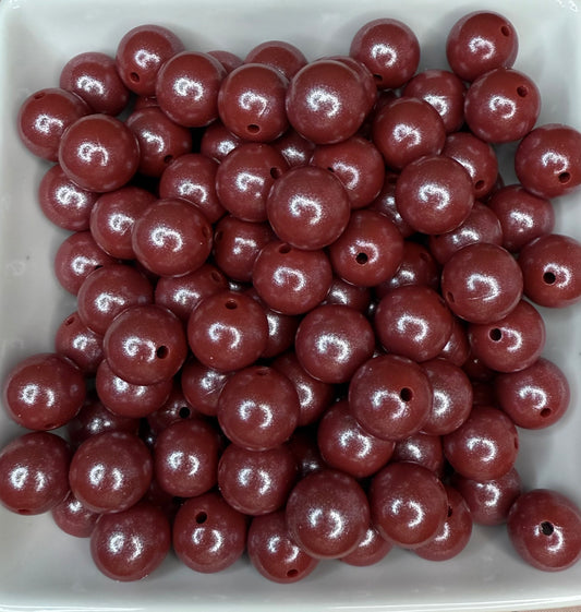 15mm Opal Black cherry glaze silicone bead
