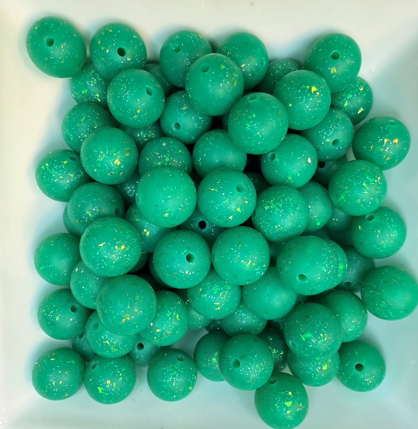 15mm Chunky Glitter silicone beads