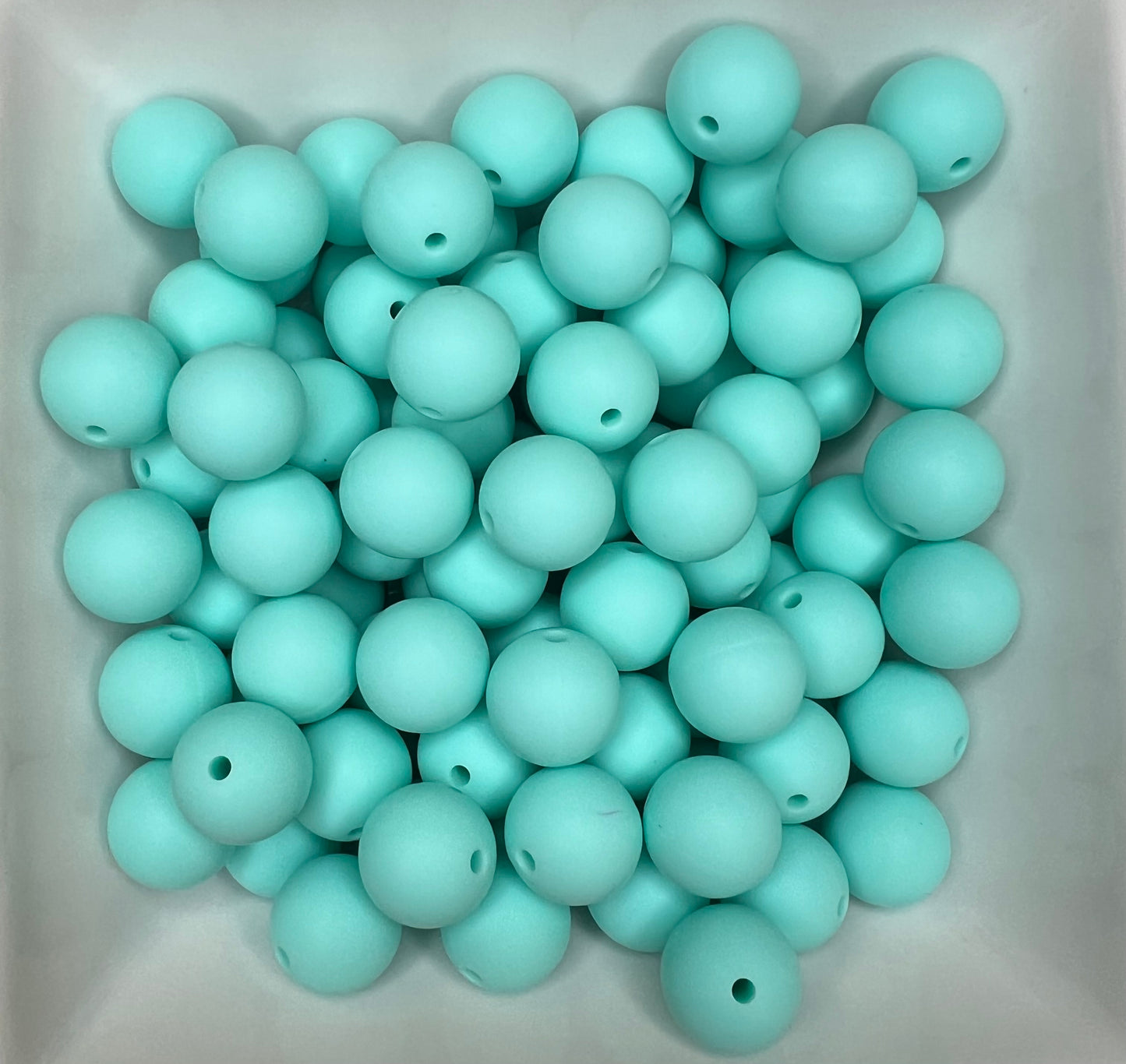 15mm Simply blue silicone beads