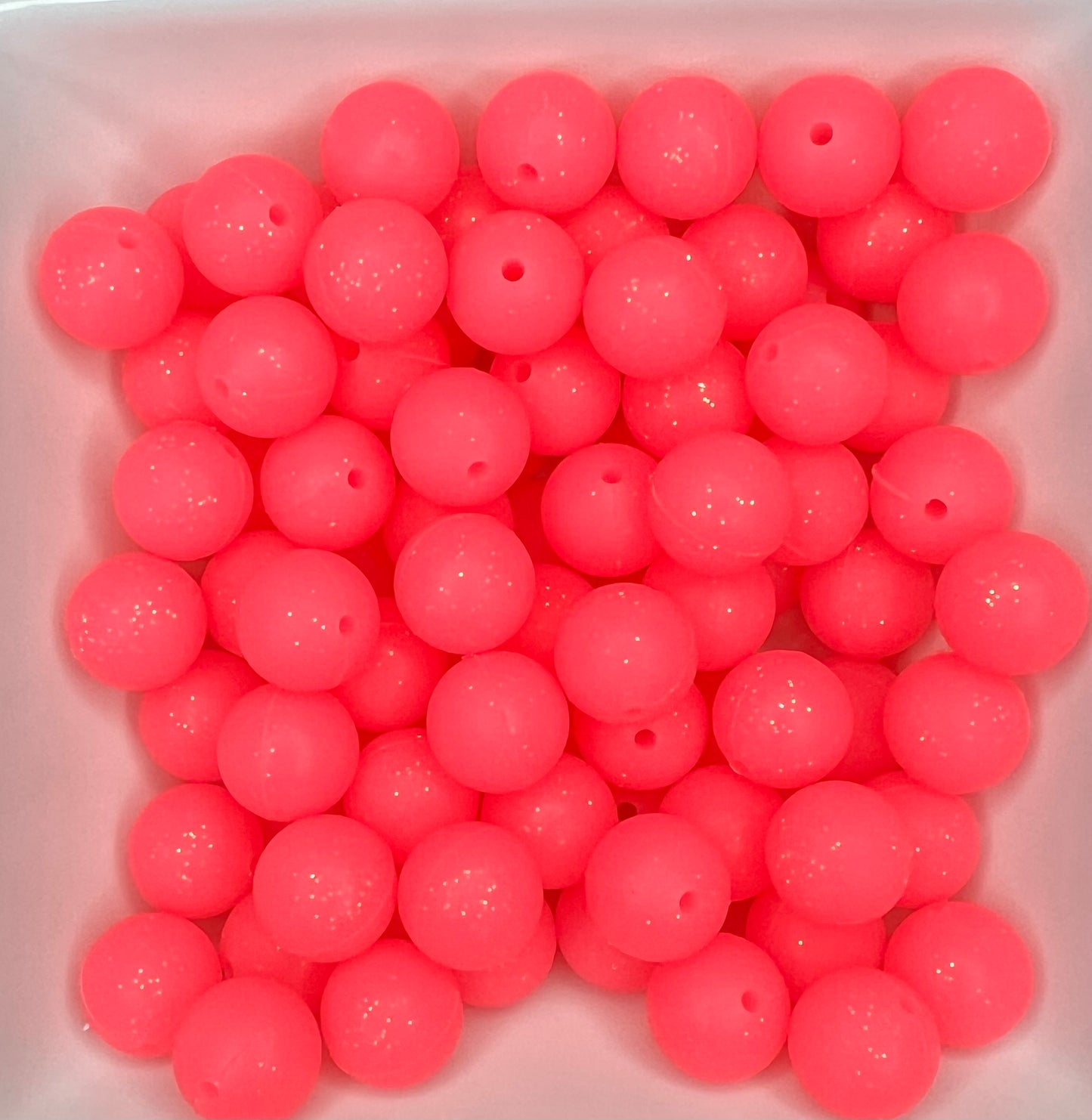 15mm Sparkle Neon Pink bead