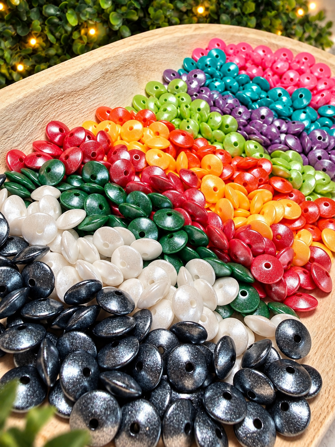 15mm Opal silicone lentils (pack of 5 each - Christmas mix is 15 each)