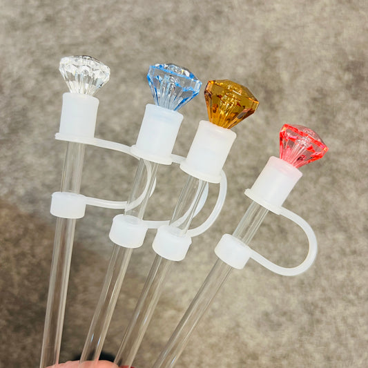 Acrylic diamond straw toppers