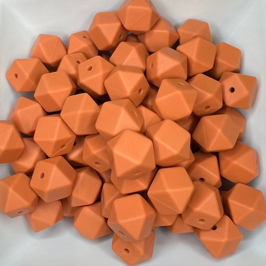 14mm Rust orange Hexagon