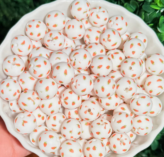 15mm Dainty Strawberry beads ( pack of 5) EXCLUSIVE