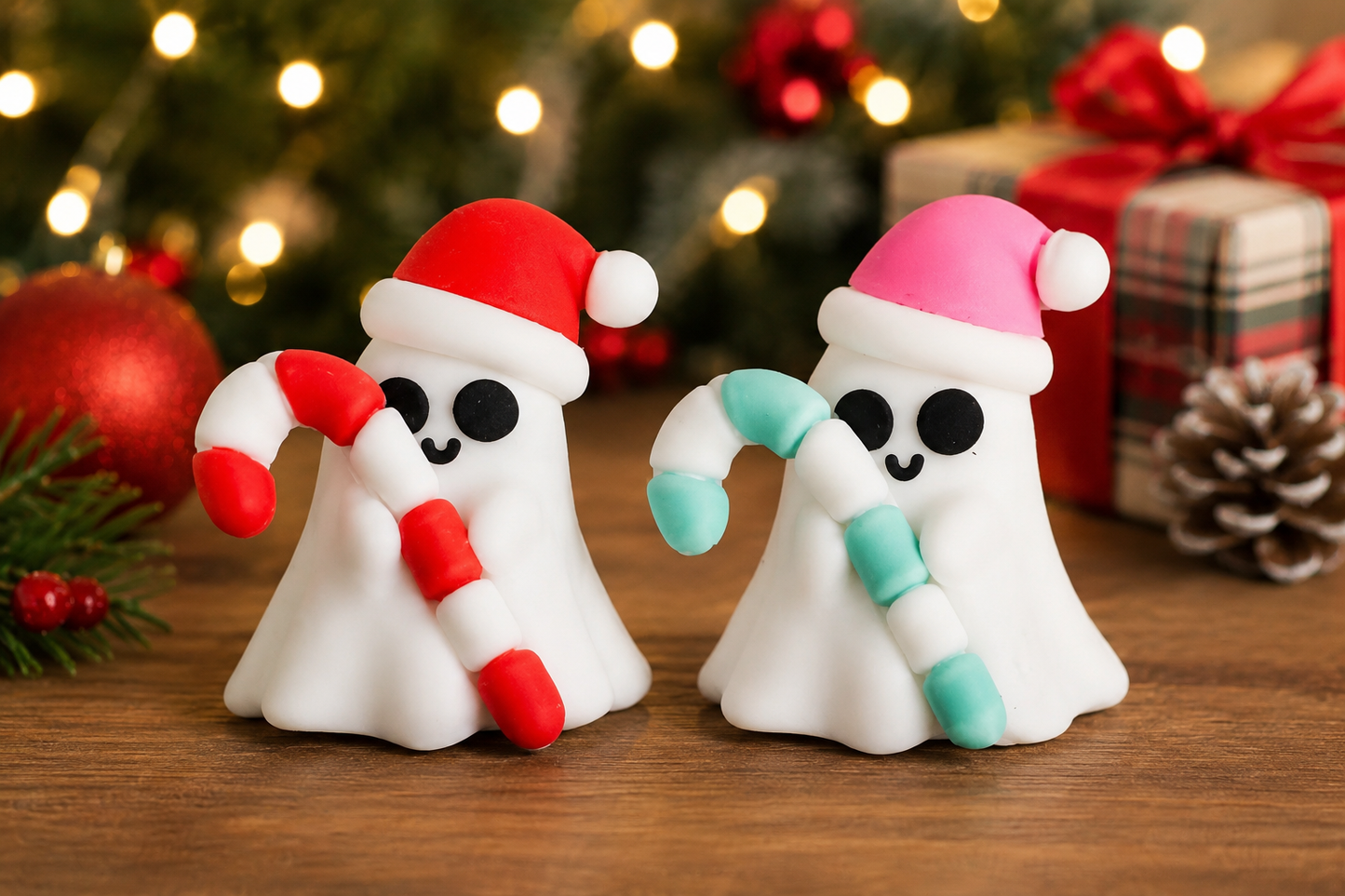 3D Christmas Ghost with Candy cane focal •Exclusive•