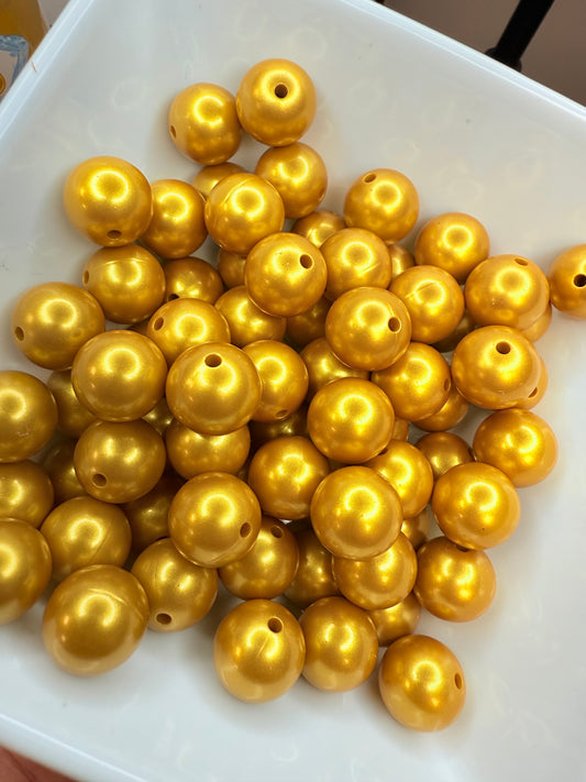 15mm Metallic Sunset gold silicone beads