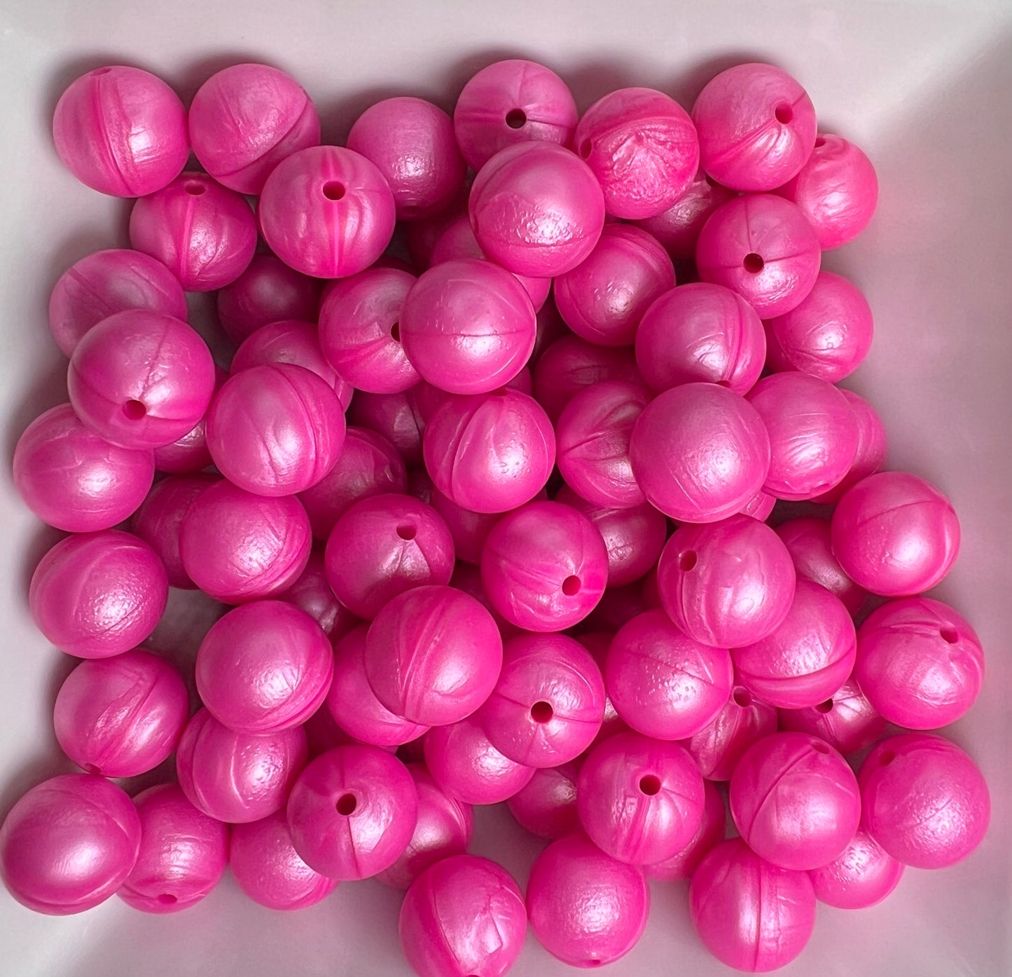 15mm Summer pink silicone bead