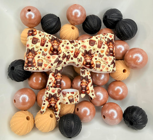 Cows and coffee strawtopper bows