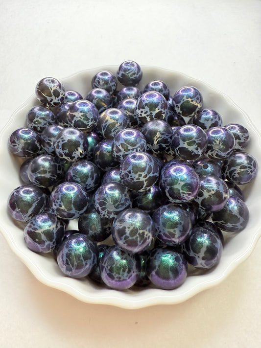 15mm opal Translucent black cowhide silicone beads (pack of 5)