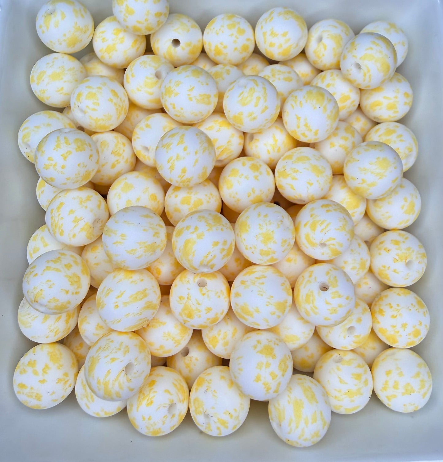15mm Sun-kissed floral printed beads •Exclusive•