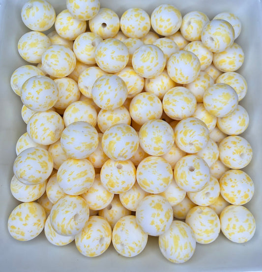 15mm Sun-kissed floral printed beads •Exclusive•